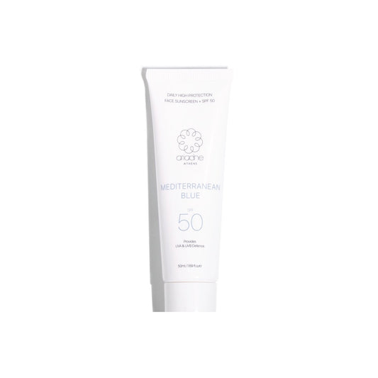 VEIDO KREMAS SU APSAUGA NUO SAULĖS SPF50 | MEDITERRANEAN BLUE SPF50 - decaar.lt